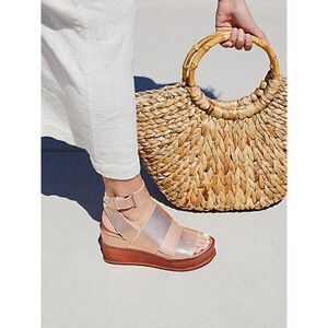FREE PEOPLE x Faryl Robin Shoes Womens 11 Gold‎ Dorian Platform Sandal Wedge
